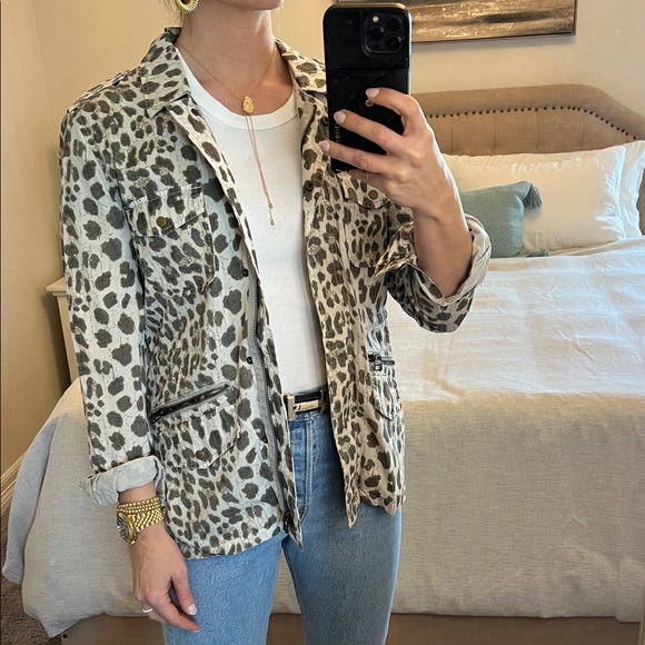 Jackets & Blazers - Leopard utility jacket cotton